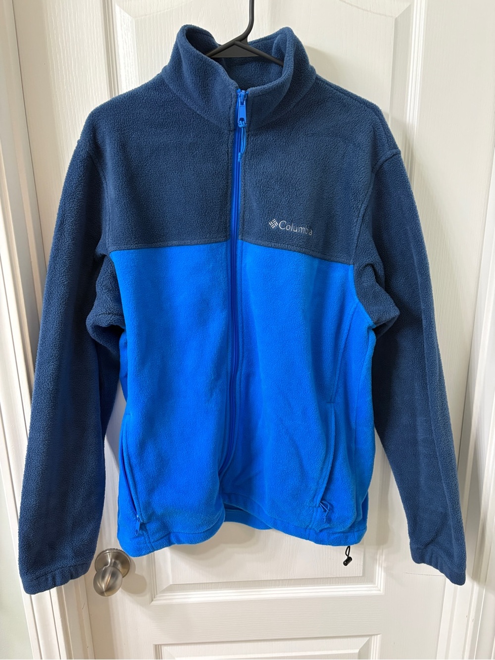 Men's Columbia Fleece Full Zip Blue Jacket Size Large